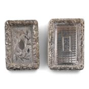 A George IV engraved silver rectangular vinaigrette, John Bettridge, Birmingham, 1827 and a