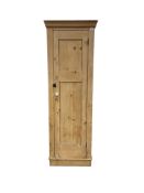 A narrow Victorian pine wardrobe, width 67cm, depth 56cm, height 198cm