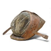 An early 20th century leather and steel Japanese Kendo mask, 28cm high