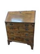 A small George III mahogany bureau, width 77cm, depth 48cm, height 100cm