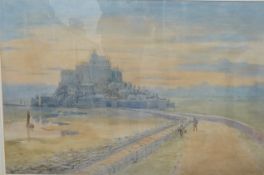 English School, late 19th century, 'Mont Saint Michel', watercolour, 65 x 98cm