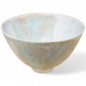 Mary White (1926-2013), a thinly-potted bowl with turquoise and pink glaze effects, monogrammed, 9cm