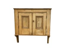 A Victorian pine two door wall cabinet, width 107cm, depth 29cm, height 108cm
