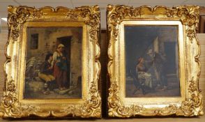 Contemporary, Studies of beggars, unsigned, pair of oils on canvas, one inscribed ‘Zempinni’, verso,