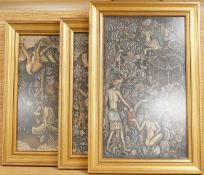 Indonesian school, 20th century, village scenes, three watercolours, largest 30 x 17cm