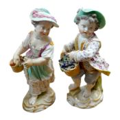 Two late 18th/early 19th century Meissen figures of children, 13cm