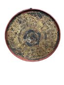 A late 19th century Chinese painted tray, diameter 66cm