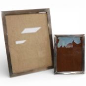 An Elizabeth II engine turned silver mounted rectangular photograph frame by E. Mander Ltd,