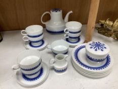 A Tapio Wirkkala for Rosenthal Diadem blue patterned tea set