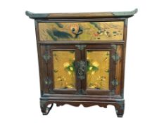 A small Chinese lacquer cabinet, width 59cm, depth 36cm, height 63cm