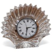 A Waterford glass timepiece with quartz movement, signed 7cm high