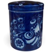 A Rosenthal studio line cylindrical lidded jar, designed by Bjorn Wiinblad (1918-2006), 13cm high