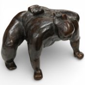 A contemporary heavy bronze figure of a sumo wrester, unsigned, 31cm wide