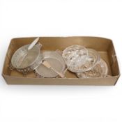 A pair of 1950's silver mounted butter dishes, with glass inserts, Goldsmiths & Silversmiths Co Ltd,