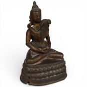 A 19th century Tibetan bronze Yab Yum tantra group, 16cm high