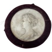 Ernesto Ermete Gazzeri (Italian, 1866-1965), a marble tondo portrait bust, ‘May’, signed, dated 1902