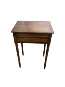 A Regency mahogany work table, width 50cm, depth 36cm, height 72cm