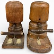 Two Victorian milliners blocks, 35cm high