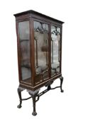 A Chippendale Revival mahogany display cabinet, width 115cm, depth 43cm, height 177cm