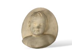 A 20th century Italian Putti terracotta relief wall plaque, stamp to reverse, 31cm high