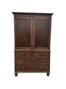 A Victorian mahogany linen press, width 133cm, depth 62cm, height 210cm