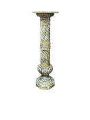 A Victorian alabaster pedestal, width 32cm, depth 32cm, height 118cm