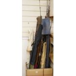 A large quantity of split cane fishing rods, and others