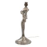 A WMF silvered metal figural lamp base
