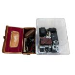 Seven mid-20th century compact cameras, including; a Durst Duca, an Eljy Lumiere miniature camera, a