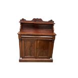 An early Victorian mahogany chiffonier, width 106cm, depth 40cm, height 131cm