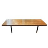 A mid century teak coffee table, width 184cm, depth 60cm, height 42cm