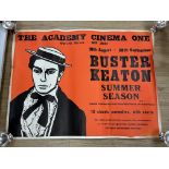 Peter Strausfeld (German / British, 1910-80), Buster Keaton linocut original quad film poster, circa