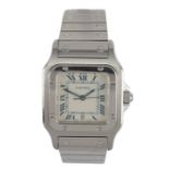 A gentleman’s early 1990's stainless steel Santos de Cartier Galbee quartz wrist watch, with Roman