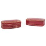 Cartier Paris, two cufflink cases, early-mid 20th century, each in red leather with gilt tooling,