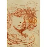 After Salvador Dali, ‘Rembrandt’, signed in the plate, etching, COA verso, 25 x 19cm