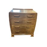 A mid century Heals style light oak chest of four drawers, width 74cm, depth 42cm, height 86cm