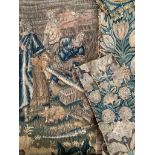 A figurative 18th century Flemish tapestry fragment of “The building of Noah’s Ark”, 120cm x 52cm