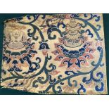 A late 17th century Imperial Chinese yellow (Minghaung) ground hand woven brocade of intricate