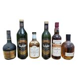 A bottle of Glenrothes Single Speyside malt whisky, distilled 1982, bottled 1997, a bottle of Dalwhi