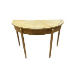 Toby Winteringham, a Perseus II console table, sycamore, pearwood and blue veneered gilding, width 1