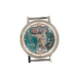 A gentleman's stainless steel Bulova Accutron Space view wrist watch, case diameter approx. 35mm, no