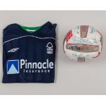 David Freeman blue and green No.35 Nottingham Forest long-sleeved shirt, 2002-03