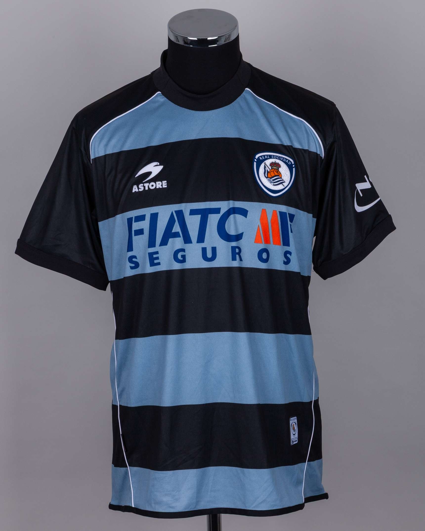 Juanito black and blue No.5 Real Sociedad short-sleeved shirt, 2006-07