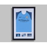 Replica Gabriel Jesus blue Manchester City autographed shirt