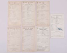 Seven Middlesex scorecards, 1929-1937