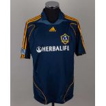 David Beckham blue and orange No.23 LA Galaxy short-sleeved shirt, 2007-09