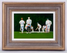 John Haskins (British, B.1938) Running in to Bowl