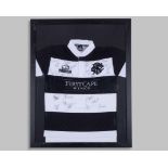 An autographed Barbarian replica shirt