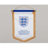 White and blue England v. Slovenia pennant, 2017