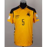 Mikuckis yellow and black No.5 Lithuania short-sleeved shirt